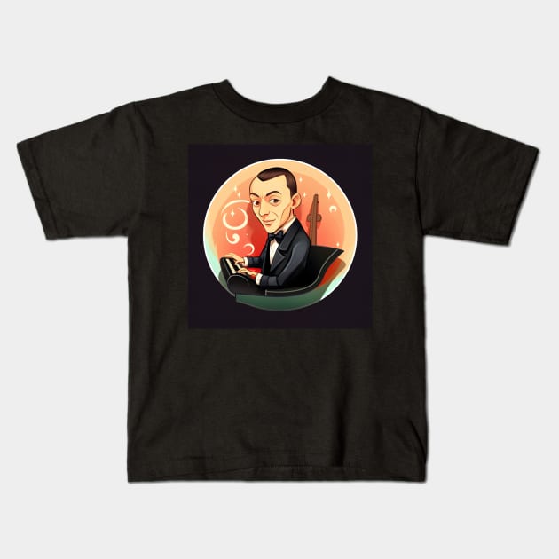 Sergei Rachmaninoff Kids T-Shirt by ComicsFactory